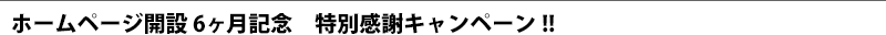 ホームページ開設6ヶ月記念特別感謝キャンペーン!!